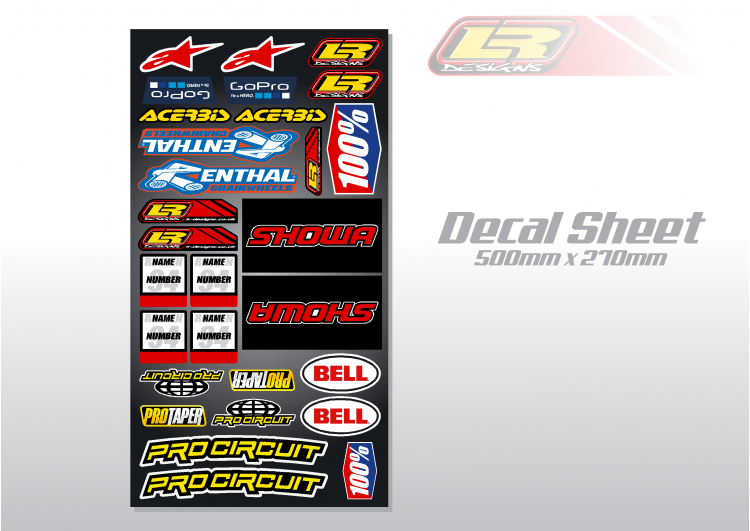 LR DESIGNS UNIVERSAL DECAL SHEET LR DESIGNS UNIVERSAL DECAL SHEET