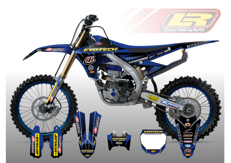 YAMAHA EVOTECH DECAL KIT – BLUE/BLUE YAMAHA EVOTECH DECAL KIT – BLUE/BLUE