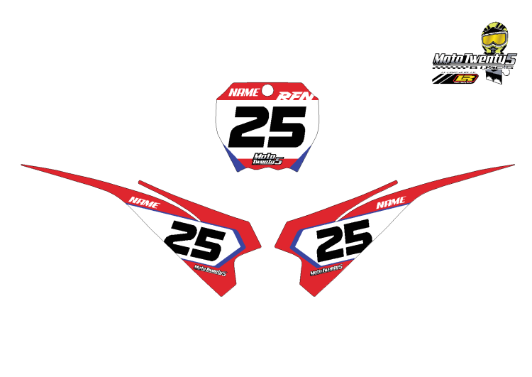 rfn front & side Number board decals - To fit RFN Warrior electric bikes