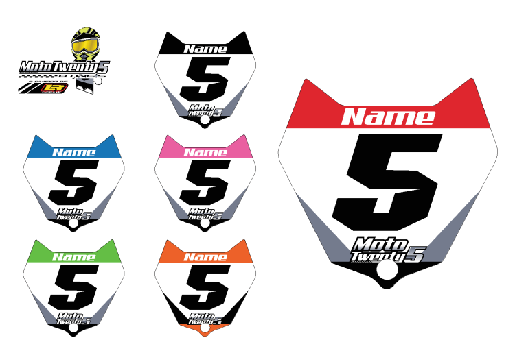 Revvi  16XL - 18 - 20 - 24 Front Number board decal