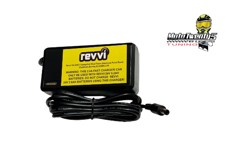 Revvi Fast Charger 2.0A - For use with 16" + 16" plus bikes with 24v 5.2ah/6.4 ah batteries